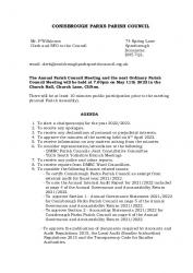 11th May 2022:Annual PC Meeting & Ordinary Meeting