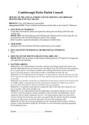 18th May 2021: Annual PC Meeting & Ordinary Meeting
