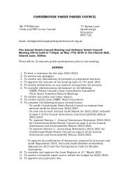 17th May 2023: Annual PC Meeting & Ordinary Meeting