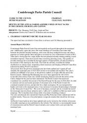 7th May 2024 Annual Parish Assembly