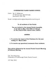 17th May: Annual Parish Assembly