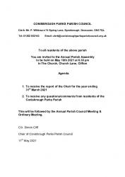 18th May 2021: Annual Parish Assembly