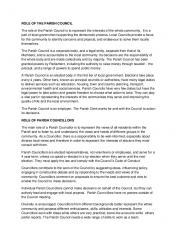 Role of Parish Council & Councillors